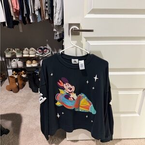 Disney Black Sweatshirt with Minnie Mouse in Spaceship